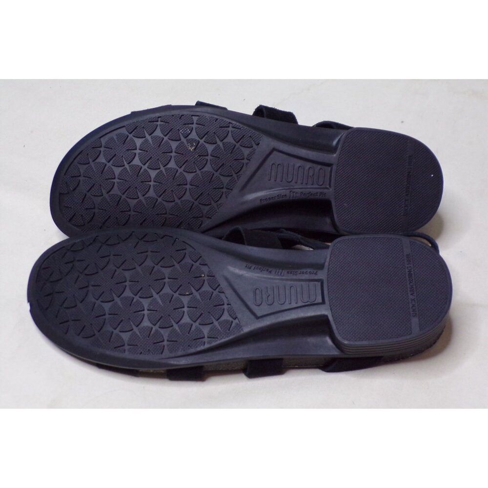 🆕MUNRO Corine Nubuck Comfort Sandals Shoes 8 Black - Picture 8 of 8